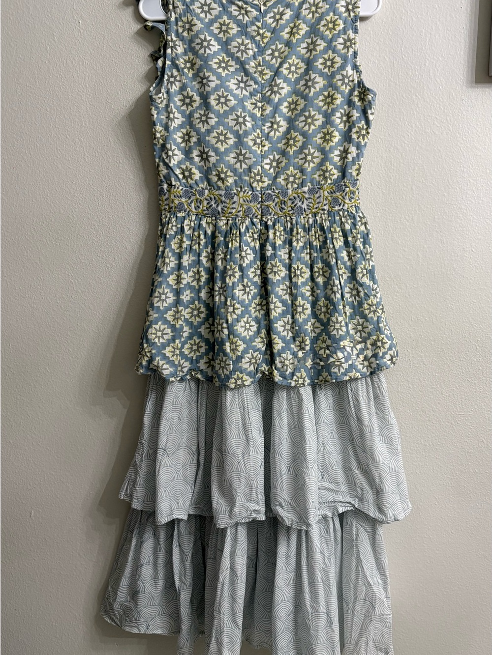 MAREA Embroidered Floral Top in Blue and Green - Picture 7 of 11